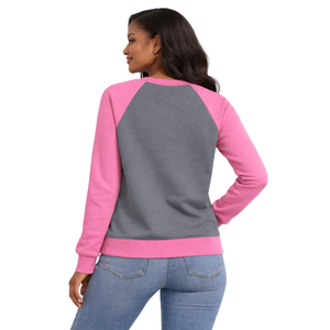 Sweat-shirt à col rond et manches raglan gris acier, sororité grecque, vêtements décontractés élégants pour femmes, rose et vert, sororité universitaire - Product Image 2