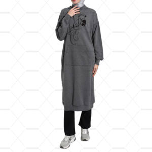 เสื้อฮู้ดดี้ผ้าฟลีซแบบเรียบ ดีไซน์เองได้ ผ้าฝ้าย 100% สำหรับผู้หญิง แห้งเร็ว สไตล์อิสลาม มุสลิม แฟชั่นลำลอง เรียบร้อย เหมาะสำหรับฤดูใบไม้ร่วงและฤดูหนาว - Product Image 5