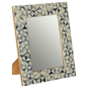 Modern <b>White</b> Resin Picture <b>Frame</b> with Luxury Glass Hanging Bone Inlay Design for Wedding Home or Office Simple Elegant Style - Product Image 5