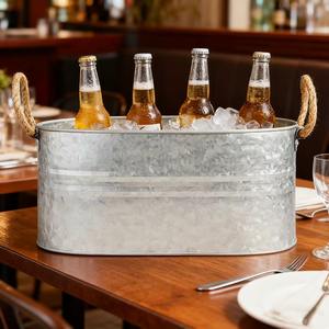 Seau à glace élégant en métal martelé, refroidisseur à vin, refroidisseur à bière, bac à champagne pour comptoir de bar ou décoration de la maison - Product Image 1