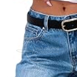 Nouveau design de pantalon en jean à jambes larges pour femmes avec logo personnalisé en coton respirant fabriqué à la taille moyenne Style décontracté techniques lavées à l'avant plat - Product Image 5