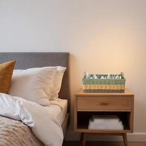 Multi-Color Woven Paper Rope Storage <b>Basket</b> Set - Rectangular Fabric Storage Bins <b>with</b> <b>Handles</b> for Kids Room & Home Decor - Product Image 2