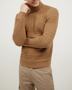 Fournisseur de tricots en gros Pull 100% coton pour hommes pour l'hiver Pull uni décontracté avec logo et broderie personnalisés - Product Image 1