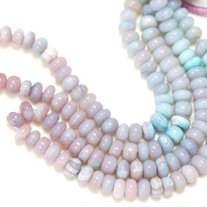 Magnifiques perles rondes lisses en opale rose et bleue, 7-11 mm, perles en opale rose et bleue lisses, qualité AAA - Product Image 3