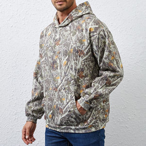 Sudadera con Capucha de Forro Polar para Hombre, Corte Holgado, Estampado Personalizado, Textura de Jungla, Invierno, Ecológica, Secado Rápido, Corte Cuadrado, 2026 - Product Image 4