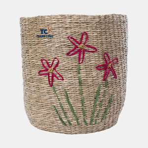 Meilleure vente en gros PANIER DE SEAGRASS Panier de pépinière en jonc de mer tissé à la main naturel Paniers de rangement pour la décoration intérieure - Product Image 2