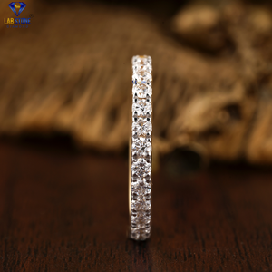 2,62 CT Radiant & Round Brilliant Cut con anillo de pila de oro macizo 18K Oro amarillo Diamante certificado Labgrown Diamond Jewelry - Product Image 5