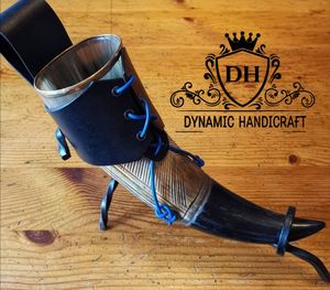 Handmade Rustic Viking <b>Drinking</b> <b>Horn</b> Curved Natural <b>Horn</b> Barware Cup for Bar & Home Use - Product Image 4