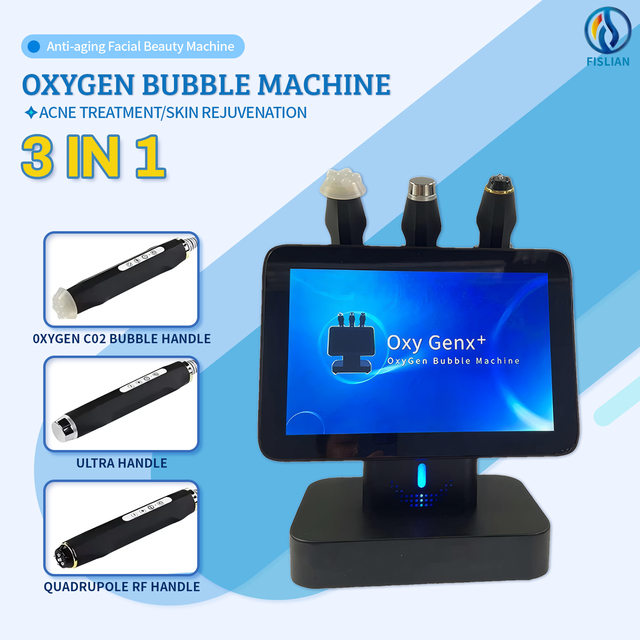 Newest 3-in-1 CO2 Oxygen Pod & Bubble Machine with RF Microneedling for Skin Whitening Facial Massage Home/Salon Use