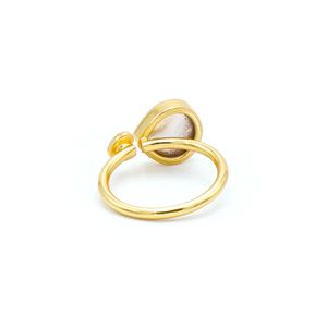 <b>Mother</b> <b>of</b> <b>Pearl</b> Heart 18K Gold Plated Ring | Handmade Brass <b>Jewelry</b> | Romantic Elegant Wedding & Party Gift From India - Product Image 4