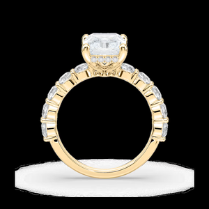 Anillo de Compromiso con Diamante Cultivado en Laboratorio de Corte Radiante de 2.40 CTW, Piedras Laterales Redondas, Certificado IGI, Oro Sólido de 14K, Anillo de Novia de Lujo - Product Image 2