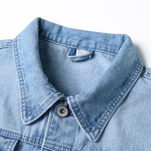 Fashion Regular Sleeve Coated Stand Collar <b>Denim</b> <b>Jacket</b> <b>Men</b> Casual Solid Color Vintage Slim Fit - Product Image 6