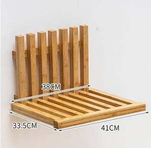 Chaise pliante murale en bois massif, chaise de porche Invisible, tabouret à langer, pliable, peu encombrant, convient pour le salon - Product Image 4