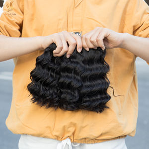 Paquete de cabello Remy ondulado del océano vietnamita de un solo donante Cabello crudo dibujado Doble - Product Image 6