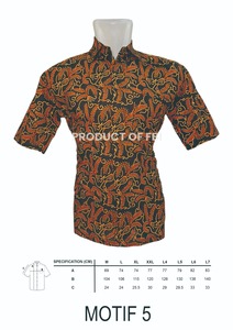 Chemise boutonnée décontractée pour homme en batik indonésien de haute qualité, 100 % coton, anti-froissement, style safari, manches courtes, mode décontractée - Product Image 2