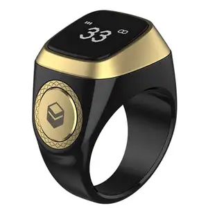 Promotional Gift Smart Muslim Islamic Zinc Alloy Number Ring Prayer Counting Azan Smart Zikr Ring