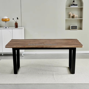 Giá Rẻ Nhà Hàng Hiện Đại Đồ Nội Thất Nhà Bếp <span class=keywords><strong>MDF</strong></span> Với PVC Bàn Ăn Và Ghế Set Với 6/8 Ghế Cho Phòng Ăn - Product Image 1