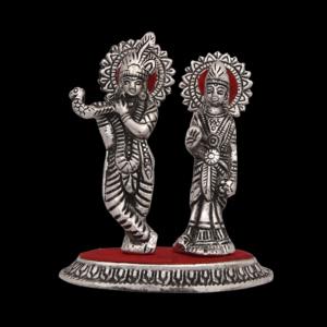 Estatua de pie hecha a mano con Radha Krishna, estatua de Metal chapado en plata para decoración y regalo, novedad - Product Image 5
