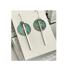 2025 Kansas Famous Jewelry Unique Bronze & <b>Brass</b> USA Made of <b>Sheet</b> Rectangle Handmade <b>Brass</b> cute floral stud earrings - Product Image 3