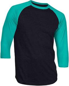 เสื้อเบสบอลแขน3/4ลำลองของผู้ชายเสื้อเจอร์ซีย์ Raglan เสื้อเจอร์ซีย์สีขาวผลิตในปากีสถาน - Product Image 3