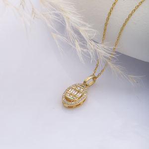 Forma ovalada CZ piedra plata encanto collar venta al por Mayor turco 925 joyería de plata esterlina - Product Image 3