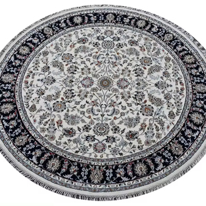 High Quality Round shape Wool Handmade Knots Rug Non-Slip Washable Carpets Dining Room Living Room <b>Door</b> Decoration - Product Image 1