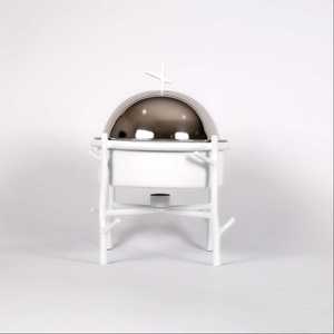 Pot de service en bois et Meena Work de forme ronde avec couvercle en verre Vaisselle de mariage et d'hôtel Casserole Chauffe-plats en gros - Product Image 5