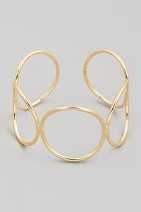 2025 conception originale large laiton électrolytique véritable or irrégulier plissé ouvert Bracelet bijoux personnalisés par HF artisanat - Product Image 3