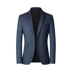 Abrigo Formal de Lana para Hombre, Ropa de Oficina, Estilo Profesional, Corte Entallado, Abrigo Largo con un Solo Botón - Product Image 1