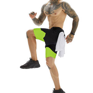 Pantalones Cortos Deportivos de Felpa para Hombre, Diseño Moderno, Tinte Uniforme, Cintura Alta con Cordón, para Gimnasio, Entrenamiento, Fitness - Product Image 6