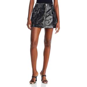 Minigonna Nera con Paillettes Blanknyc Small Pleasures, Silhouette a Linea A, Taglia 26, Vita Naturale - Product Image 1