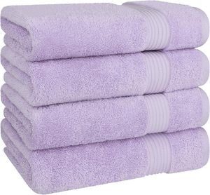 Cotton Paradise 4 Piece Turkish Bath <b>Towels</b> for Bathroom, 100% Cotton Extra Large Soft Plush <b>Towels</b> Bathroom Set, <b>Lilac</b> - Product Image 4
