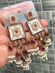 Dernières boucles d'oreilles design en nacre (MOP) Style ethnique indien élégant avec artisanat délicat parfait pour toutes les occasions - Product Image 4