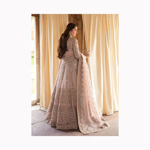 ชุดปาร์ตี้งานแต่งงานฤดูร้อนคุณภาพดีเยี่ยมเสื้อผ้าอินเดีย Georgette Lenga Choli สีพีช - Product Image 3