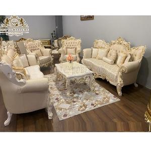 Muebles tallados de estilo francés para sala de estar, sofá de estilo italiano real para sala de estar, sofá de estilo italiano lujoso para sala de estar - Product Image 1