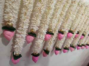 Guirnalda de flores de loto jazmín y artificial, cadena decorativa Toran para bodas, celebraciones festivas, Seemantham Mangalasnanam - Product Image 3