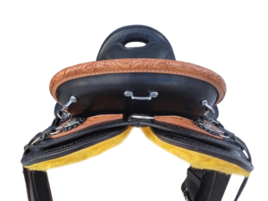 Selle Western Gaited Premium Personnalisable, Arbre en Fibre de Verre, Cuir de Buffle, Patchs Faits Main, Garde-Boue Pré-Tourné, 16 Pouces, Souple - Product Image 4