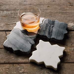 แผ่นรองแก้วหินอ่อนสีขาวพรีเมียม |   แผ่นรองแก้วทนความร้อนสุดหรู - Product Image 3