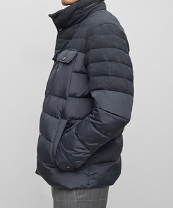 Chaqueta de plumón ligera ultraligera de microfibra para invierno, con cierre de cremallera, cuello alto, transpirable, para hombre - Product Image 4