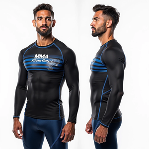 Athletic Fit <b>Rash</b> <b>Guard</b> with Compression Full And Short Sleeve MMA Custom Fight Design kimono de jiu jitsu - Product Image 5