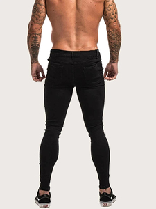 Jeans en denim 100% coton déchirés et lavés pour hommes, jeans vierges personnalisés à taille haute pour hommes, style vieilli, vente en gros OEM - Product Image 5