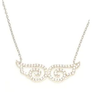 Collar de Plata de Ley 925 con Alas de Ángel, Diamantes y Turquesa, Estilo Vintage, Chapado en Rodio, Cadena de Eslabones Religiosa Cristiana, Regalo - Product Image 3