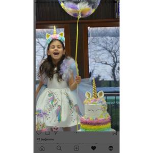 Costume da abito di compleanno per ragazze con unicorno stampato con il mio piccolo Pony - Product Image 2