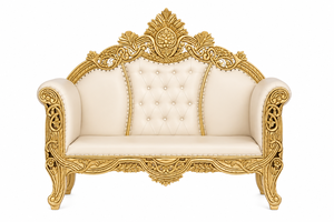 Sofá de Novia, Hermoso Sofá de Dos Plazas Chapado en Oro para Bodas, Diferentes Estilos, Fabricantes de Muebles para Bodas, Venta de Fábrica, Reino Unido, Estados Unidos - Product Image 6