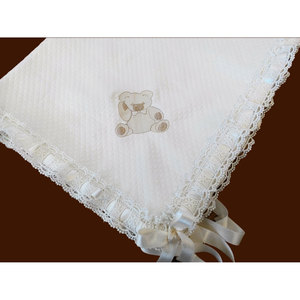 Elfenbeinfarbener Bären-Rhombus-Karo Gewebter 100% Baumwollstoff - Product Image 1