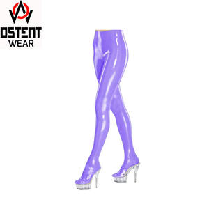 Short en cuir sur mesure pour hommes et femmes dernier style fermeture éclair couleur violette short au genou pour hommes et femmes - Product Image 2