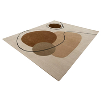 Modern Home Super Soft Wool Hand Knotted Geometric Non-Slip Stain Resistant Medium Pile Indoor Carpet Tassels Area Rugs Sets