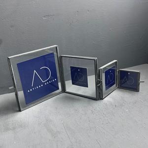 Cadre photo de table pliable, cadre photo décoratif 4 en 1 avec finition grise - Product Image 2