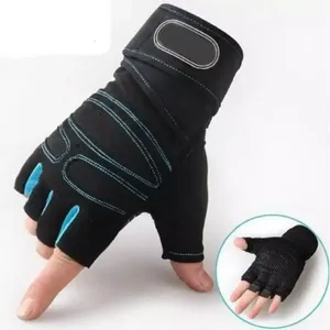 Respirant demi-doigt en cuir poignet Wrap gants de gymnastique pour hommes femmes Sport Fitness entraînement haltérophilie poignées en plein air - Product Image 6