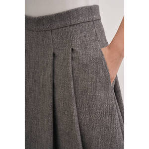 Jupe plissée en laine avec taille élastique et volants - Product Image 4